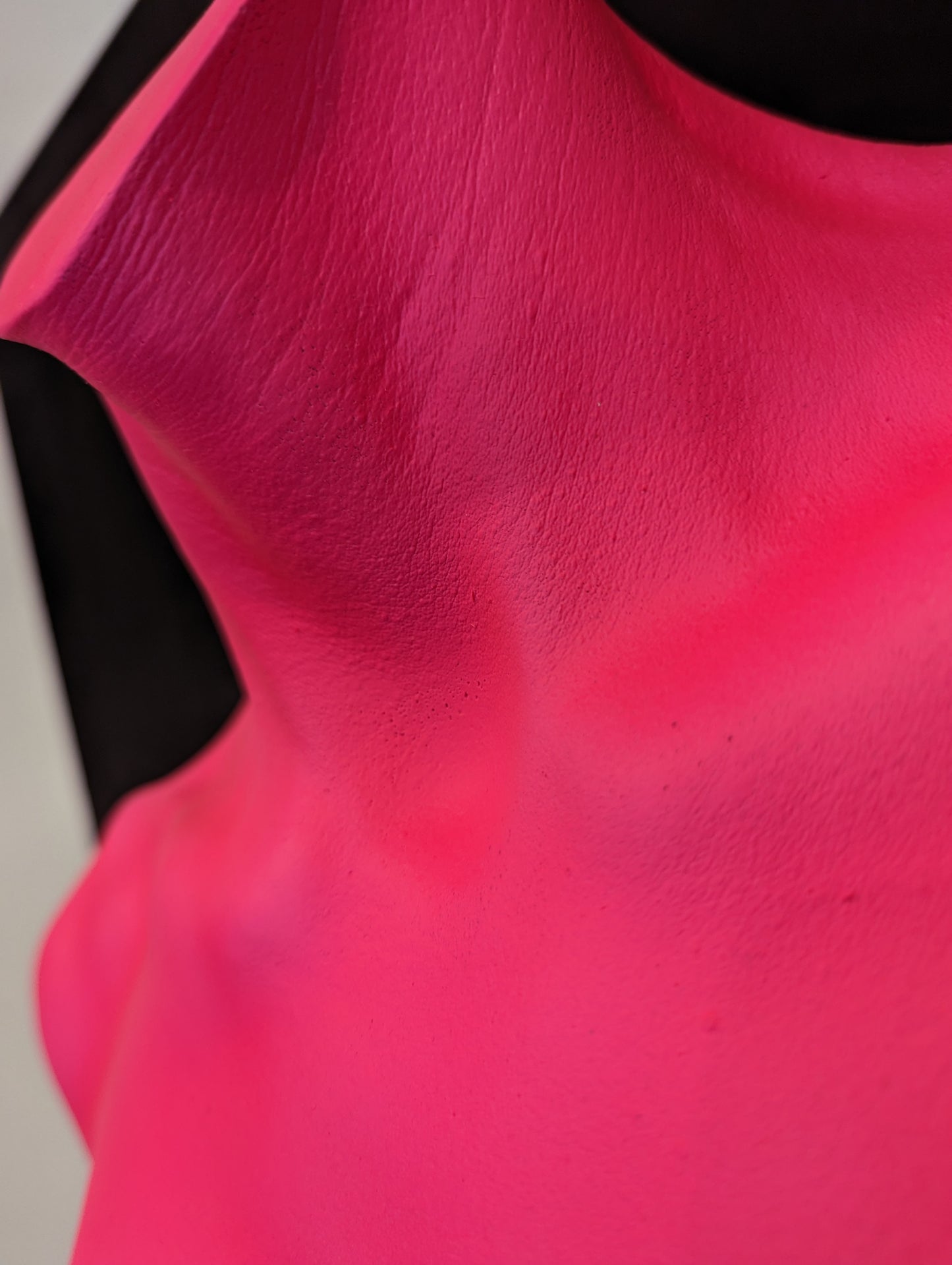 Hyper-realistic Sculpture of a Life Size Female (Brigette) Torso on 99% Light Absorbing Black Backer
